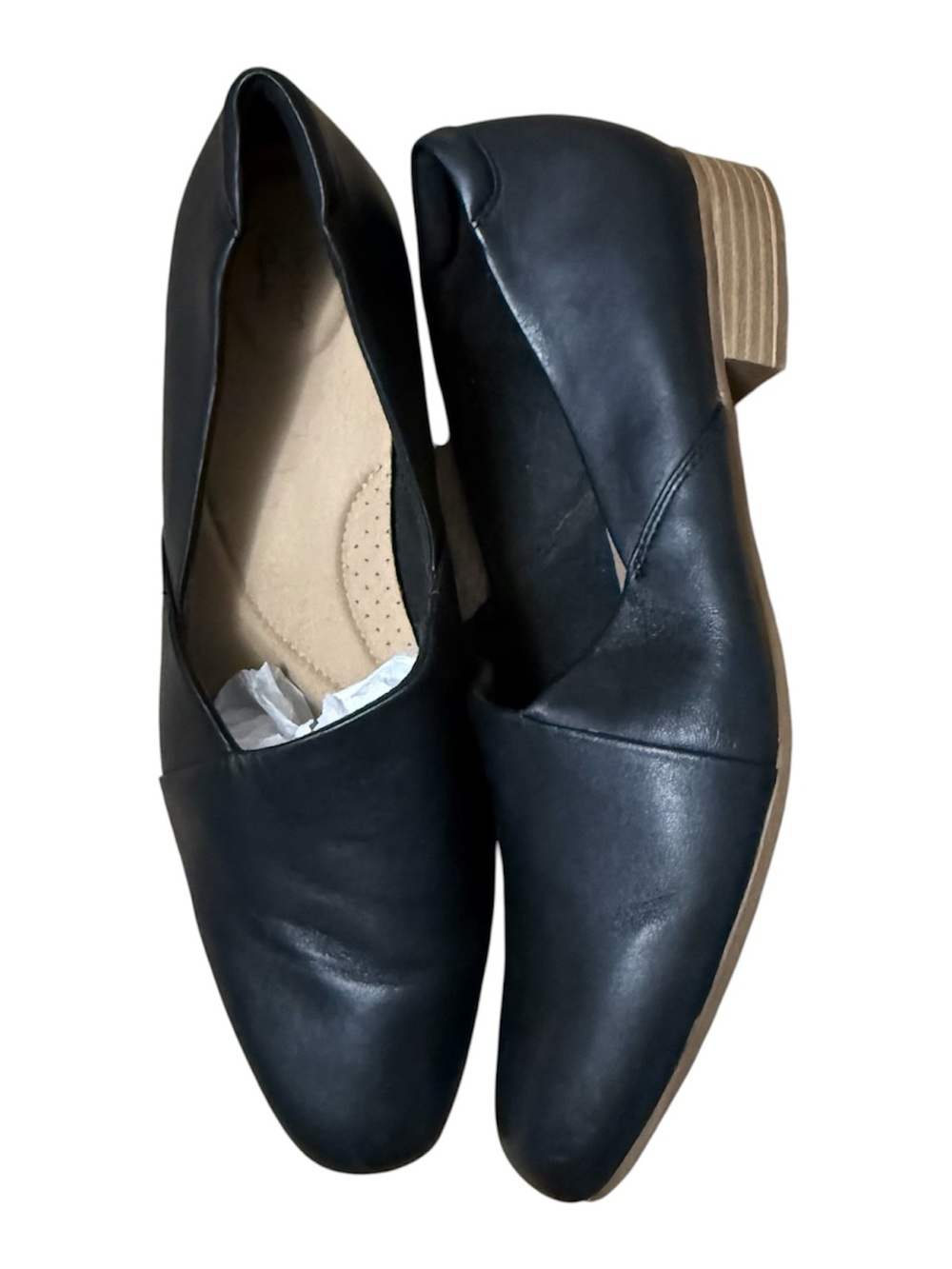 Clarks Leather Slip-on Loafers Women's 12 Low Heel Flats Career Comfort Business